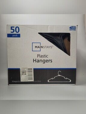 Mainstays Black Plastic Hangers 50 Pack